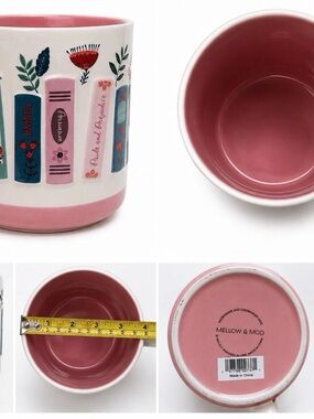 Mellow & Mod Jumbo 21 fl oz Bookish Ceramic Mug Classic Literature Books NWT